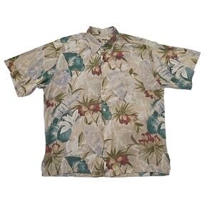 TORI RICHARD Made In Hawaii USA Hawaiian Short Sleeve Men's XL Floral Shirt